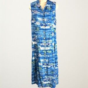 VINTAGE Y2K California Krush Long Dress Mai Tai Mermaid‎ Island Size 12 L Blue